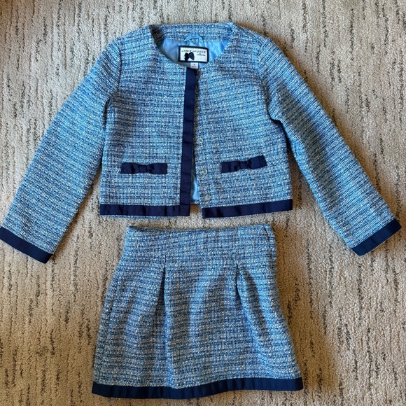 Janie and Jack Other - Janie and Jack Blue Tweed Skirt Set